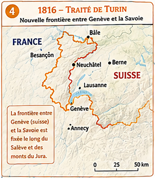 Carte : 1816, Traité de Turin